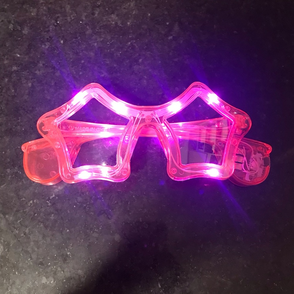 Pink Batteries Charged Star Shaped Sunglasses